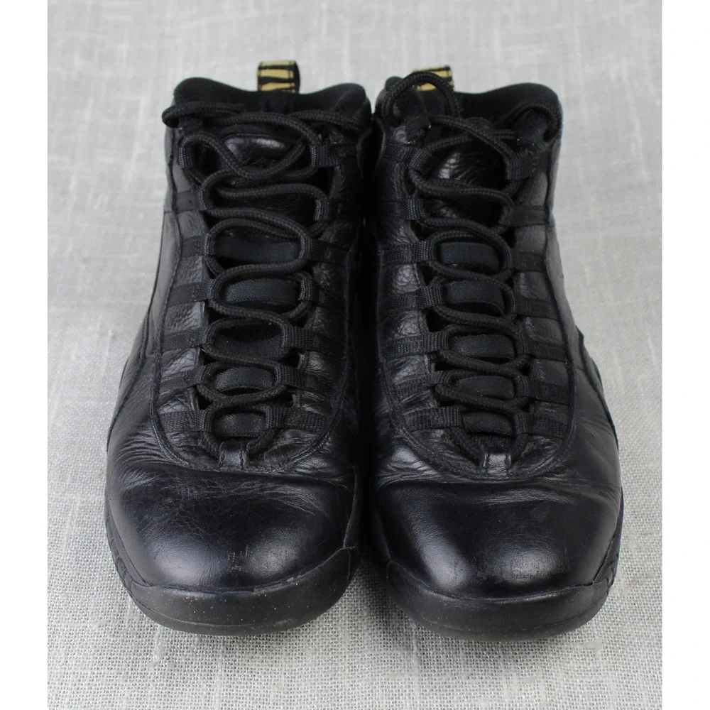 Nike Air Jordan 10 Retro NYC Black Metallic Gold 310805-012 Mens 10.5 High Top